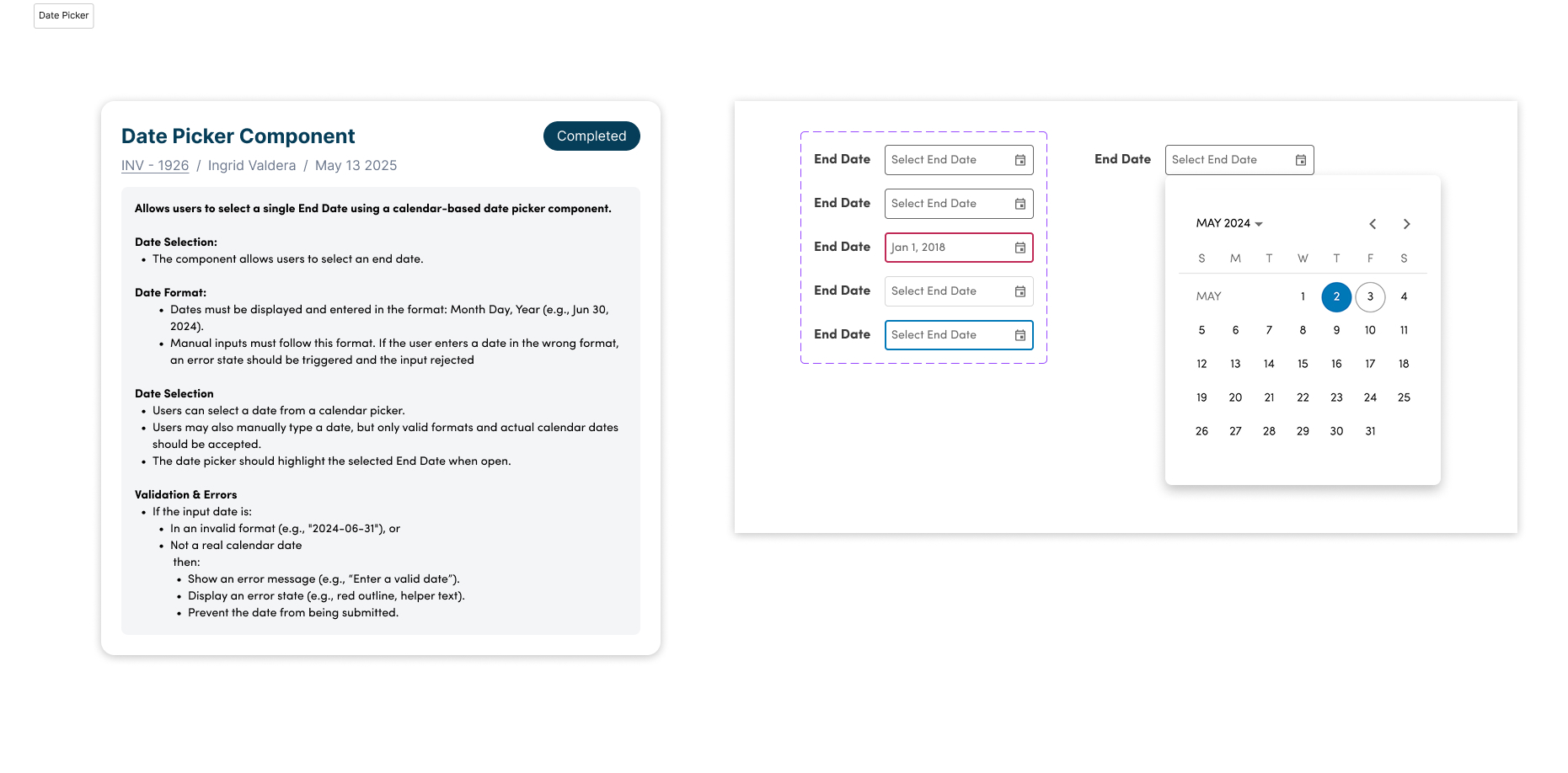 Date Picker Component