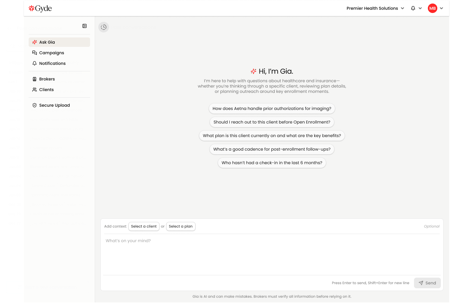 Ask Gia — assistant home