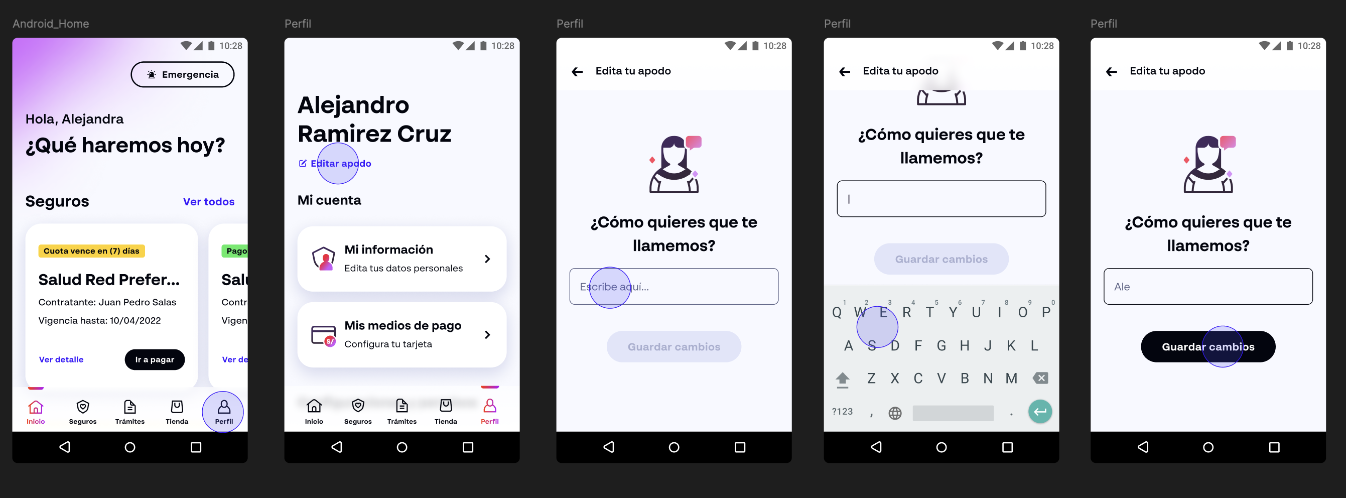 Profile flow — Android